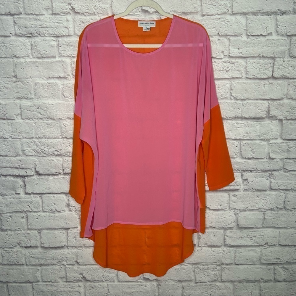 Never Fully Dressed Colorblock High Low Chiffon Blouse - Picture 5 of 15